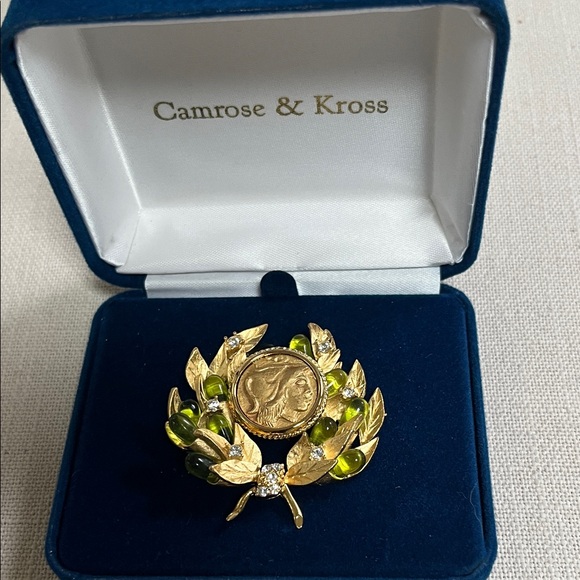 Camrose &Kross JBK Gold Greek Coin of Greece Brooch - Picture 2 of 7